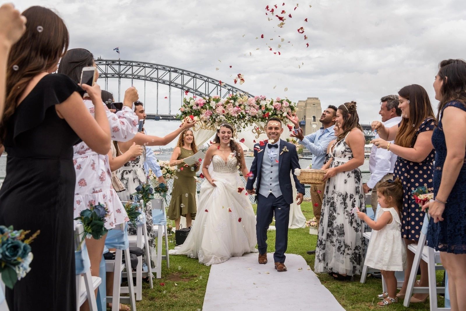 A joyful wedding ceremony beside Sydney Harbour